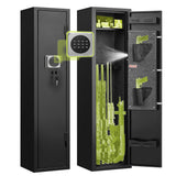 HEANVO 2-4 Gun Safe, Gun Safe for Rifles and Pistols, Shotgun Rifle Safe,No Assembly Gun Cabinet for Shotguns, Quick Access Rifle Safe, Gun Locker with Dual Alarm & Mute Mode Switching HEANVO