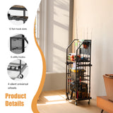 AQNTQCN Fishing Rod Holders for Garage, Fishing Pole Holders, 3-Tier Fishing Pole Rack Holds 12 Rods with Wheels for Garage, Basement or Indoor, For Fishing Rod Tackle Box Storage AQNTQCN