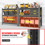 72" H Garage Shelving Unit, 5-Tier Heavy Duty Storage Shelves, 2000 lbs Capacity, Industrial Utility Rack Shelf, 72" H x 35.4" W x 15.7" D Adjustable Metal Shelving for Warehouse Kitchen Basement Metallitrend