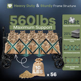 Hikemoon 48"L Collapsible Wagon Cart Foldable, 560LB Weight Capacity 300L Heavy Duty Folding Beach Wagon with All-terrain Big Wheel, Utility Wagon for Grocery, Shopping, Garden, Sports, Camping, Black HIKEMOON