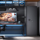 Superday 10-12 Rifle Gun Safe with Keyboard, Quick Access Large Gun Safe for Rifles, Locking Gun Cabinet Rifle Safe with Gun Safes Pockets and Adjustable Rifle Rack for Home, Office Superday