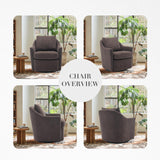 COLAMY Swivel Accent Chair Armchair, Upholstered Round Barrel Chair, 360° Swivel Chair, Morden Arm Chair for Living Room/Nursery/Bedroom-Coffee COLAMY