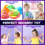 pokujyrt Confetti Slime Kit, Sparkling Slime Making Kit, DIY Craft Set with Clear Glue, Colors, and Decorations, Ages 6+ pokujyrt