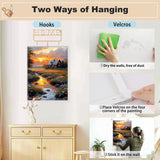 EOBROMD Framed Paint by Numbers Kits for Adults Countryside Sunset, DIY Painting Kits for Adults Beginner, Painting on Stretched Canvas Oil Paint by Numbers for Home Decor Gift 12x16inch EOBROMD