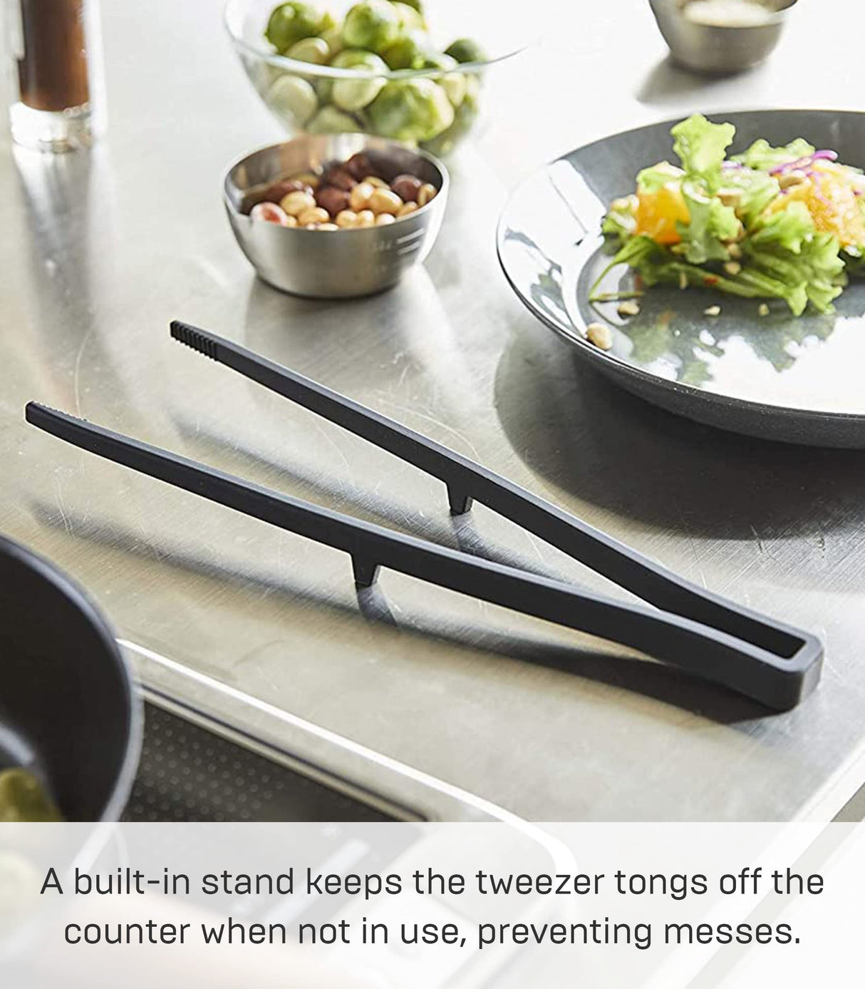 Yamazaki Home Silicone Kitchen Tongs, Silicone, No Assembly Req., Black YAMAZAKI