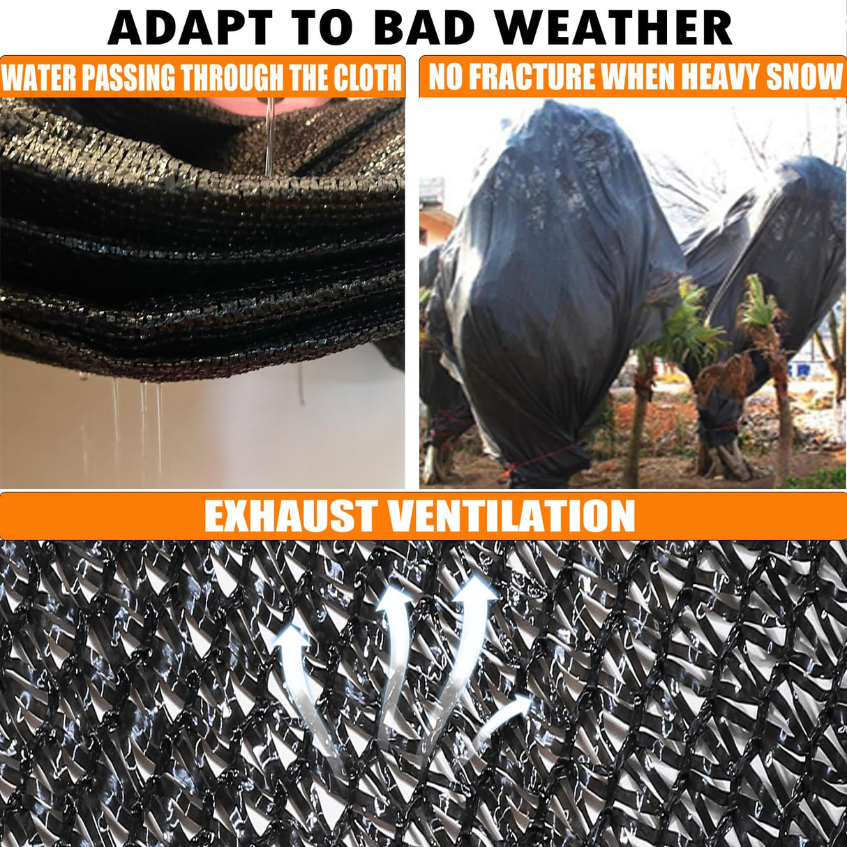 e.share 40%-50% Shade Cloth for Garden, 10 Ft X 14 Ft Sun Shades Outdoor Patio with Grommets for Plant Covers,Porch Screen,Pergola Shade Cover,Greenhouse,Black e.share