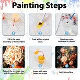 Flower Paint by Numbers Kit for Adults, Flower Paint by Numbers Kit for Adults Beginner, Adult Paint by Number Kits for Gift Home Decor 16''W x 20''L hkejoi