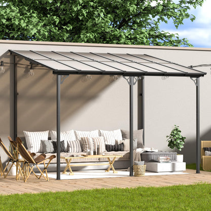 Aoxun 10’x 14’ Gazebo, Wall Mounted Gazebos Pergola on Clearance, Outdoor Patio, Gazebo Awnings with Sloped Roof, for Porch, Deck, Backyard - WoodArtSupply