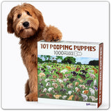 Funwares Original 101 Pooping Puppies Puzzle - Hilarious Jigsaw Puzzle - Perfect White Elephant Gag Gift - Funny Dog Pooping Puzzle for Adults and Kids! 1000 Piece Puzzle! Funwares