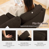 Gericco 89" 3-Seater Sofa, Deep Seat Sofa with Comfy Cushion, Mid Century Modern Couches for Living Room, Upholstered Comfy Sofa Couch for Bedroom, Apartment, Brown Gericco