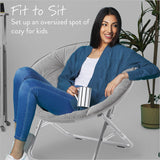 Urban Lifestyle Micromink Foldable Saucer Chair, Grey Urban Lifestyle