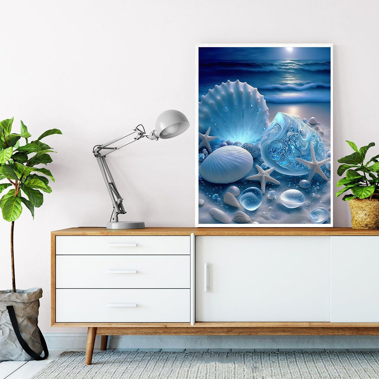 bleihum Seashell Diamond Painting Kits for Adults-Beach Diamond Art for Adult,Seashell Gem Painting Crafts Home Wall Decor,DIY 5D Gem Art Seashell Perfect for Relaxation(12x16 Inch) bleihum