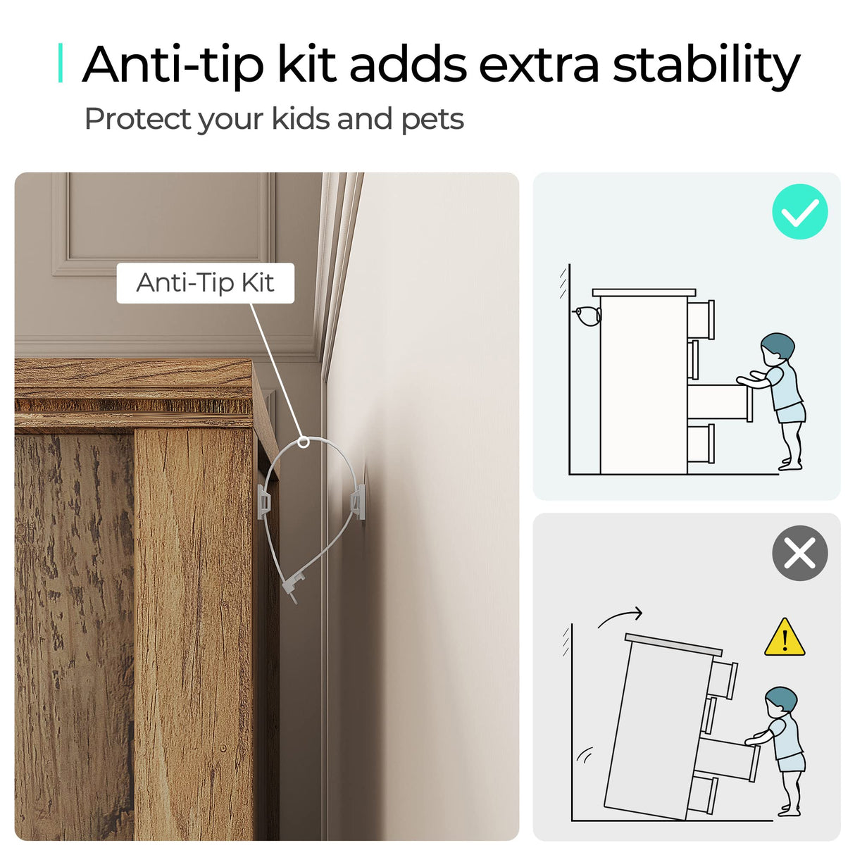 LINSY HOME 7 Drawers Dresser for Bedroom, Wood Bedroom Dresser Farmhouse Drawer Chest, Tall Dressers Organizer for Closet, Living Room, Hallway LINSY HOME