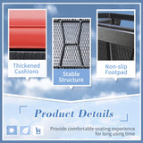 Flamaker 3 Pieces Patio Furniture Set Rocking Wicker Bistro Sets Modern Outdoor Rocking Chair Furniture Sets Clearance Cushioned PE Rattan Chairs Conversation Sets with Coffee Table (Red) Flamaker