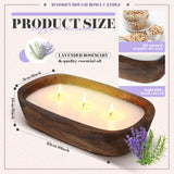Threlaco 2 Pack 10 Inch Wood Dough Bowl Candle Candle Decorative with Wick Scented Candles Soy Gifts for Men Women Farmhouse Table Centerpiece Home(Lavender) Threlaco