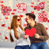 Chiisong 6 Pcs Valentine's Day Diamond Painting Glow in The Dark Diamond Art Painting Kits Flower Truck Wreath Love Gnome Tree Hanging Ornaments for DIY Holiday Decoration Gift Chiisong