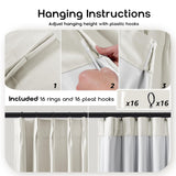 SHINELAND 108 Inch Curtains Long,Pinch Pleated Curtains Blackout Linen Black Out Extra Long Curtains for Living Room Drapes 108 Inches Long 2 Panels,Cream SHINELAND