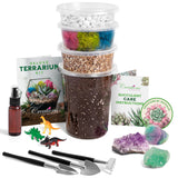 Creations by Nathalie – DIY Large Terrarium Starter Kit with Soil, Moss, Pebbles, Healing Crystal, Tools & Supplies – Terrarium Kit for Adults & Kids, Handcrafted in USA Creations by Nathalie