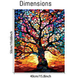 AALBLAC Paint by Numbers Kit for Adults Beginners - Stained Glass Tree of Life Paint by Number Canvas, DIY Acrylic Easy Tree Oil Painting for Gift Home Wall Decor 16 X 20 Inch AALBLAC
