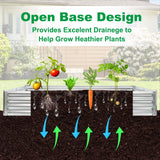 JERIA 6×3×1ft Raised Garden Bed with Support Rods,Galvanized Raised Garden Bed Kit Outdoor Metal Gardening Planter Box for Vegetable, Fruits, Flower JERIA