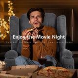 BINGTOO Electric Power Recliner Chair with Massage & Heat - Ergonomic Wingback Lounge Sofa Chair for Living Room, Home Theater Seating & RV with LED Light/Cup Holders/USB Ports, Grey BINGTOO