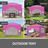 GDY 10x10ft Pop-up Paint Tent, Pink Canopy Tent, Instant Shelter Portable Outdoor Canopies with 4 Removable Side Walls.… GDY