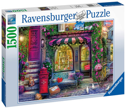 Ravensburger 17136 Love Letters Chocolate Shop 1500 Piece Jigsaw Puzzle for Adults & Kids Age 12 Years Up, Multicolour