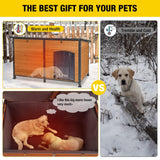 Outdoor Dog House 59" Extra Large Insulated Dog Kennel with Insulation Liner for Winter,All-Around Iron Frame Aivituvin