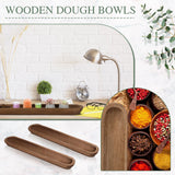 Nuogo 2 Pack 30 Inch Large Wooden Decorative Dough Bowls Rustic Paulownia Long Hand Carved Wood Bowl Dining Room for DIY Home Crafts Making Farmhouse Fruits Supplies Decoration Nuogo