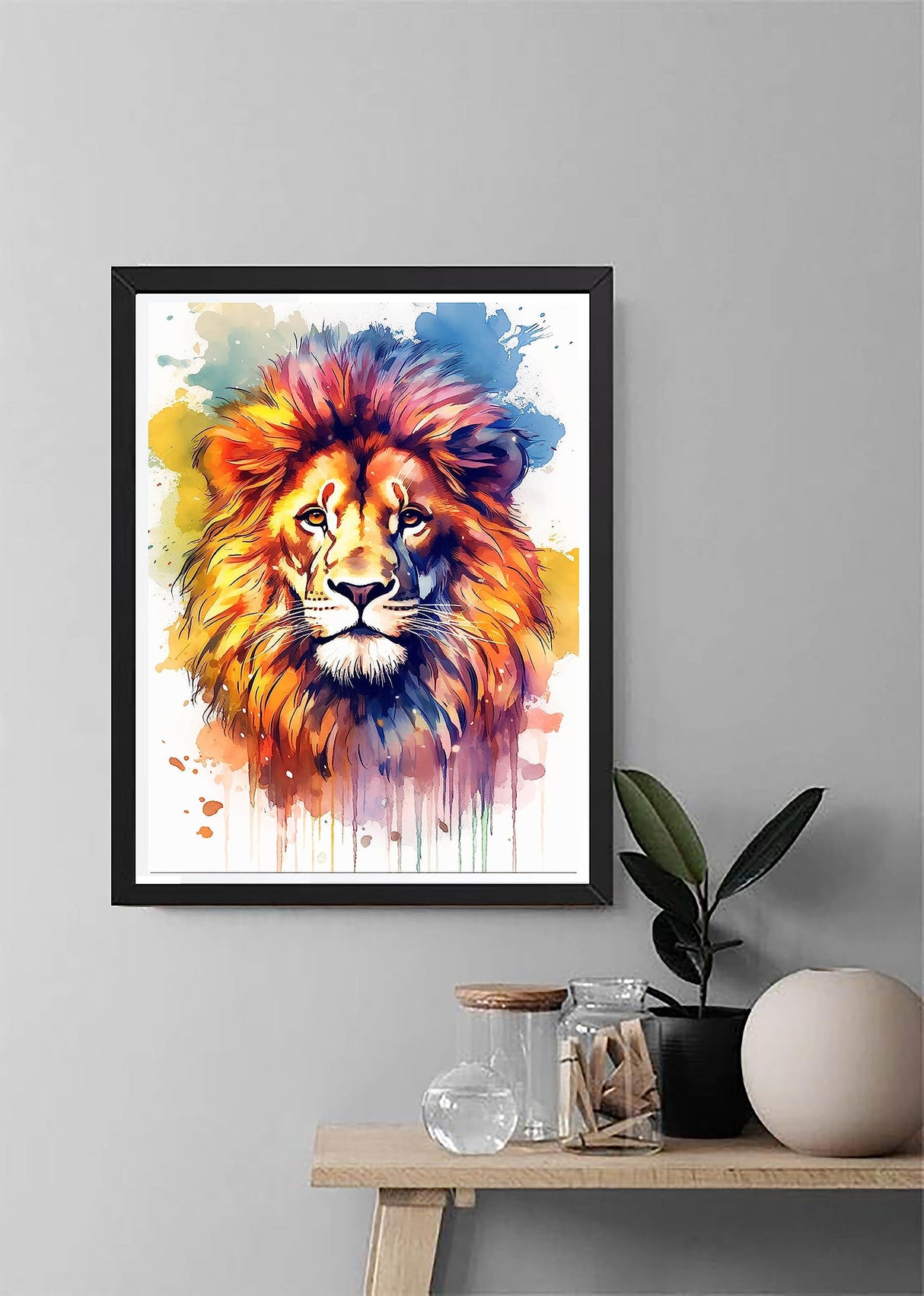 Diymood DIY 5D Diamond Painting Kits for Kids & Adults Lion - Diamond Art Kits for Kids & Adults Animal | Full Drill Round | Crystal | Beginner | Home Wall Decor | 12x16 inch Diymood