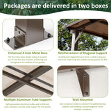 WKM 10X12 FT Gazebo,Gazebos on Clearance, Wall Mounted Gazebo, Pergolas and Gazebos Clearance, Lean to Gazebo Hard Top, Decks, Porch and Backyard WKM