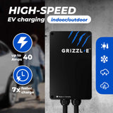 Grizzl-E Classic, Level 2 240V / 40A Electric Vehicle (EV) Charger, UL Certified, Metal Case Enclosure, Indoor/Outdoor Electric Car Fast Wall Charging Station, NEMA 14-50 Plug, Classic Black Grizzl-E