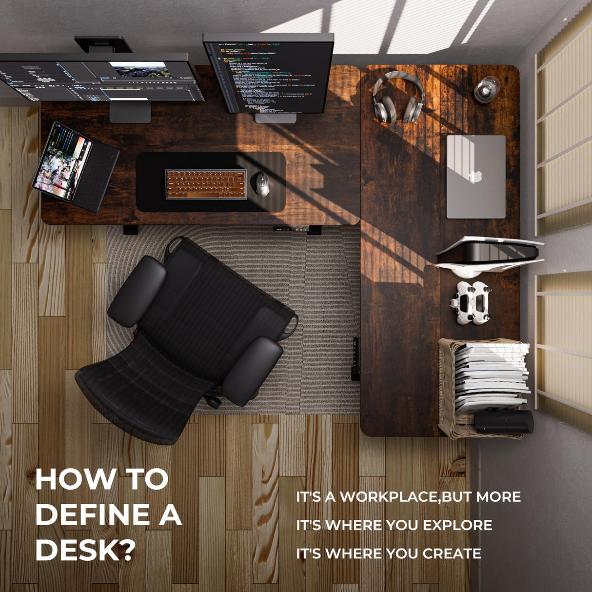 SOHOMACH Electric Standing Desk - Adjustable Height with Memory Preset, 55 x 24 Inches Ergonomic Design Stand Up Home Office Standing Desk SOHOMACH