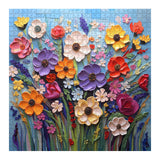 Colorful Flower Puzzles for Adults, Mosaic Plant Floral Puzzle Art, Spring Flower Garden Jigsaw Puzzles 1000 Pieces Painting PICKFORU