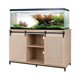 unipaws 50-70 Gallon Fish Tank Stand with Sliding Barn Door, Heavy-Duty Metal Frame Aquarium Stand with Cabinet, Reptile Tank Stand unipaws