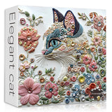 Impossible Cat Puzzles for Adults 1000 Pieces，PICKFORU Kitten Flower Puzzle Unique Art, Beauty Animal Kitty Cat Jigsaw Puzzle Floral, Colorful Hard Challenging Puzzle PICKFORU