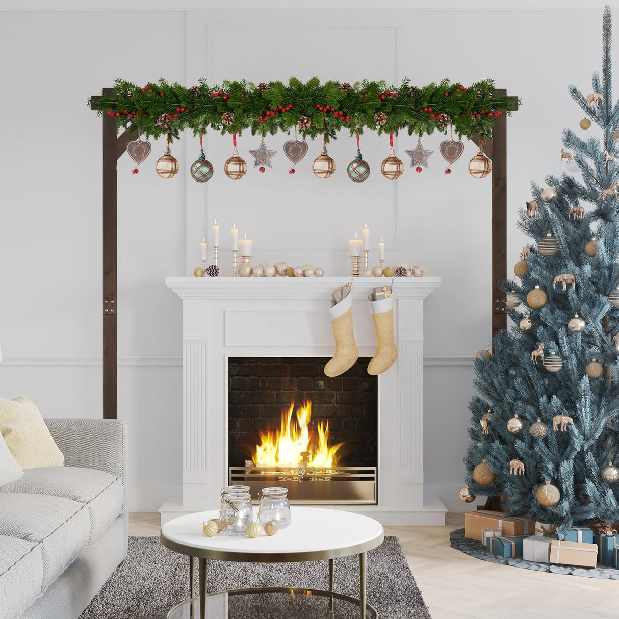 Wedding Arch Square Wood Arches for Ceremony, Wooden Arch Arbor Stand Square Wood Arch, Wooden Arbor Backdrop Stand for Proposal Wedding Party Scene, Birthday Party, etc WoodArtSupply