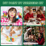 cviokrdu Christmas Paint by Numbers Kit for Adults - Santa Claus Adult Paint by Number Kits on Canvas, DIY Christmas Elk Oil Painting for Gift Home Wall Decor (16x16inch) cviokrdu