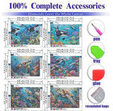 DOTSOPS Diamond Painting Kits Art Adults Painting Kit Crafts DIY 5D Diamond Art Packs Kits Full for Adults Beginner Home Wall Decoration Gift 11.8x15.7 Inches (6 Pack Turtle Dolphin) DOTSOPS