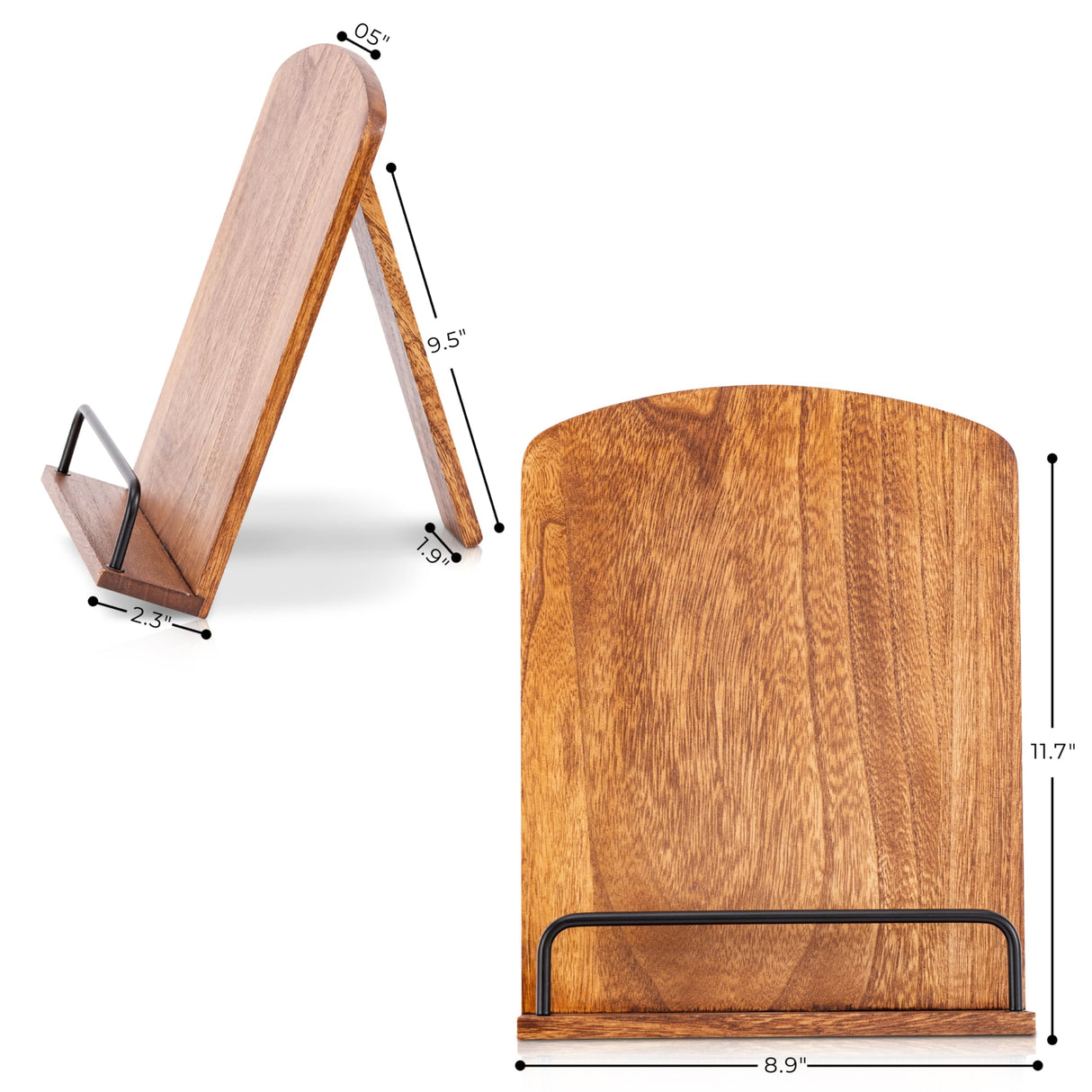 Beautiful Cookbook Stand for Your Kitchen Counter - Solid Wood Stand Easily Keeps Cook or Recipe Books Open for Convenient Cooking - Perfectly Fits Your iPad/Tablet and Enhances Any Kitchen Decor ZICOTO