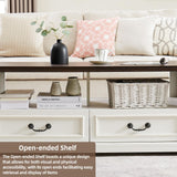 Minifeel 48'' Wood Coffee Table for Living Room, Farmhouse Coffee Table with Storage, Rustic Center Table for Living Room with 4 Drawers, Farmhouse & Industrial Cocktail Table for Home Minifeel