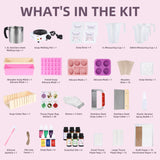 Yosamio Deluxe Soap Making Kit with Custom Stamp & Melter – 40+ PCS DIY Set for Adults & Kids – Includes Shea Butter & Clear Bases, Essential Oils, Molds, Dyes, Tools & Pot – Great Gift for Beginners Yosamio