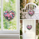 EOBROMD Diamond Hanging Art Kits for Adults, Heart Flower DIY Special Shaped Rhinestone Kits for Adults, Diamond Art Painting Suncatcher, Window Pendants Home Garden Wall Hanging Ornament EOBROMD