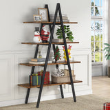 Tribesigns Industrial A-Shaped 4-Tier Bookshelf with Open Display Shelves for Home and Office Tribesigns