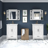 Bush Furniture Key West Bathroom Medicine Cabinet with Mirror, White Ash Bush Business Furniture