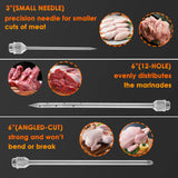 Njek Stainless Steel Meat Flavor Injector Kit, 2-oz Large Capacity with 3 Professional Needles, Marinade and Seasoning Injector Syringe for Beef, Turkey, Brisket, Sturdy and Heavy-duty for BBQ Grill Njek