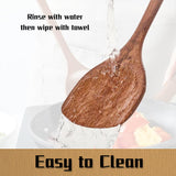 Wood Spatula Set for Cooking, 3Pcs Kitchen Utensils Set for Nonstick Cookware Wooden Cooking Utensils with Fried Spatula, Slotted Spatula, Solid Turner Cooking Utensils Kitchen Tools Nuloofen