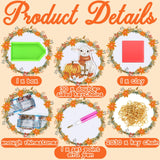 WILLBOND 30 Pcs Thanksgiving Diamond Art Keychain Kits DIY Double Sided Thanksgiving Animals Diamond Painting Keychain Ornaments for Adults Key Ring Art Pendant Fall Tree Decor WILLBOND