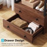 Tribesigns Freestanding Closet Organizer Small Clothes Rack with Drawers and Shelves, Heavy Duty Coat Rack Small Garment Rack Industrial Hall Tree for Entryway, Bedroom Tribesigns