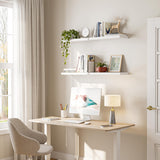 YUFLINX Floating Shelves for Wall,16’’Rustic Wood Wall Shelf for Room Decor/Storage/Display,Small Book Shelf,Wall Mounted Hanging Shelves for Bedroom, Bathroom, Living Room, Kitchen(White,Set of 4) YUFLINX